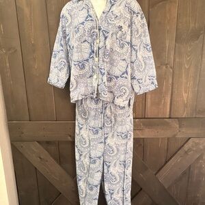 Ralph Lauren Blue Paisley women's Pajamas XL
